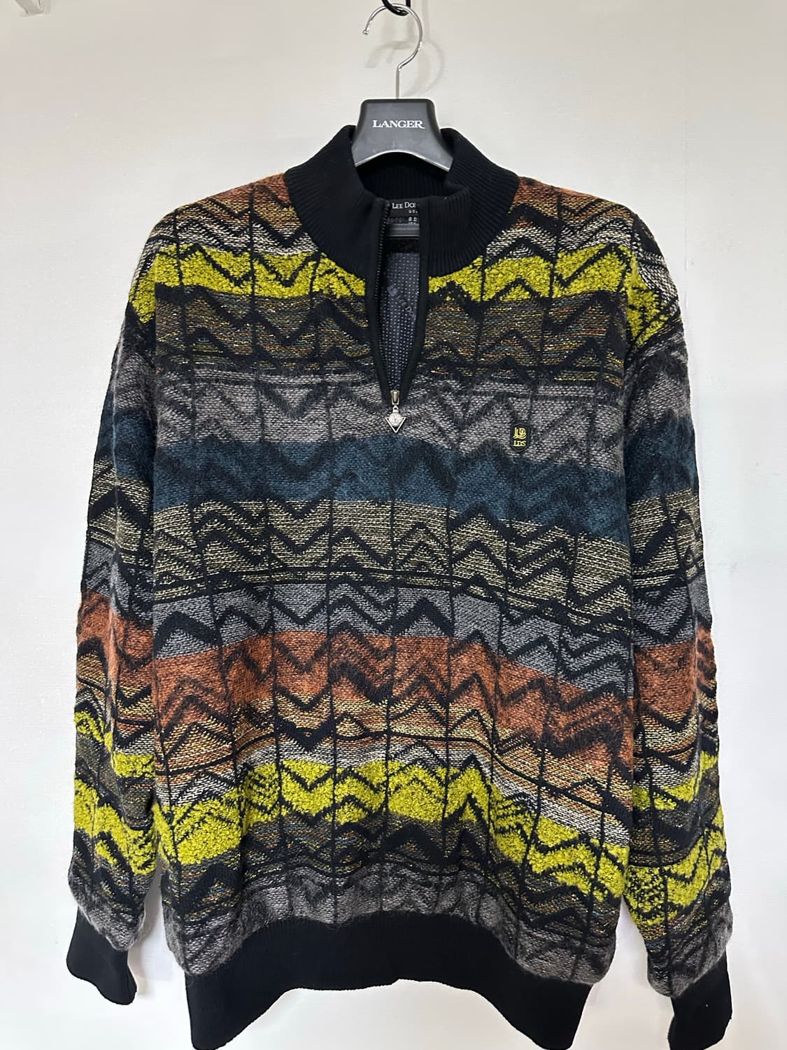 LEE DOO STYLE 패턴 하프넥 니트 상품이미지1