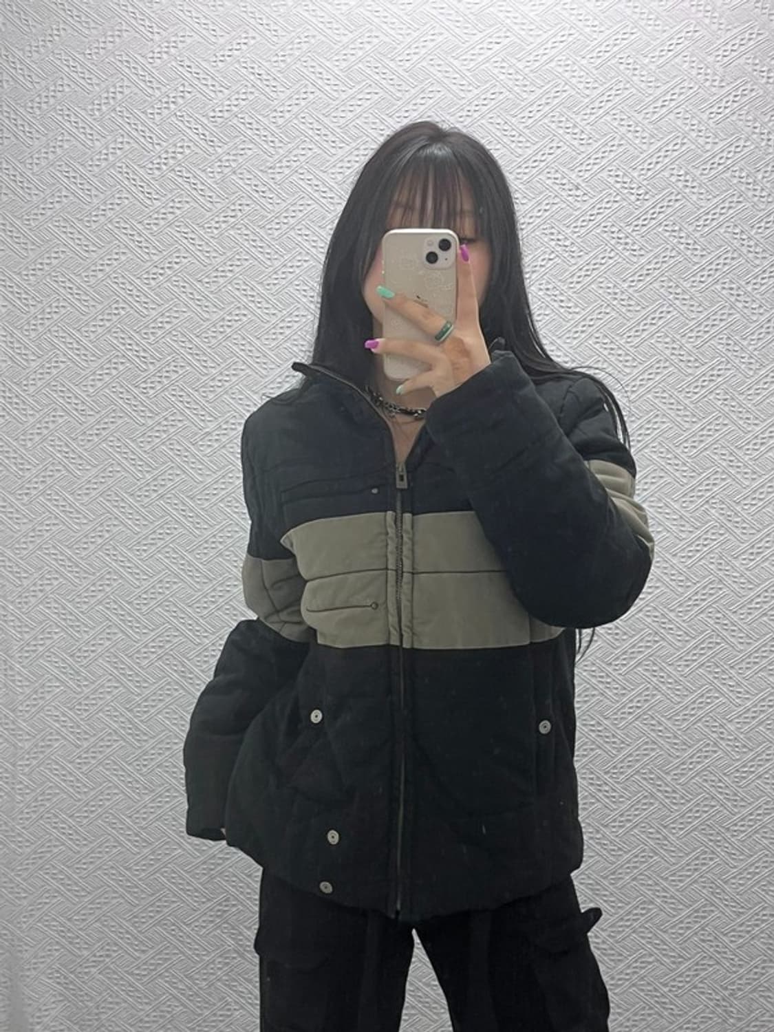 지스타 로우 컨트리 레트로 배색 패딩 자켓 M C07362 상품이미지2