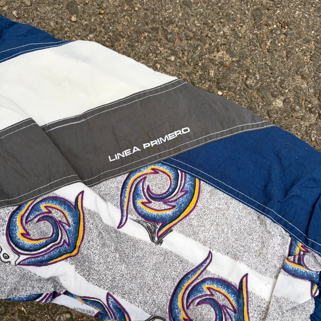 90s JPN 화이트 밀리터리 올드스쿨 바람막이 트랙자켓 XXL 상품이미지6