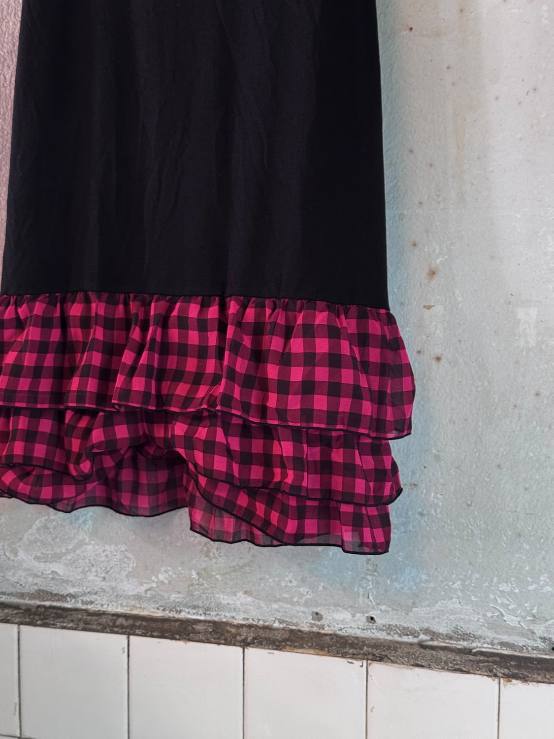 44-55 ) JPN Check Frill Dress 상품이미지3