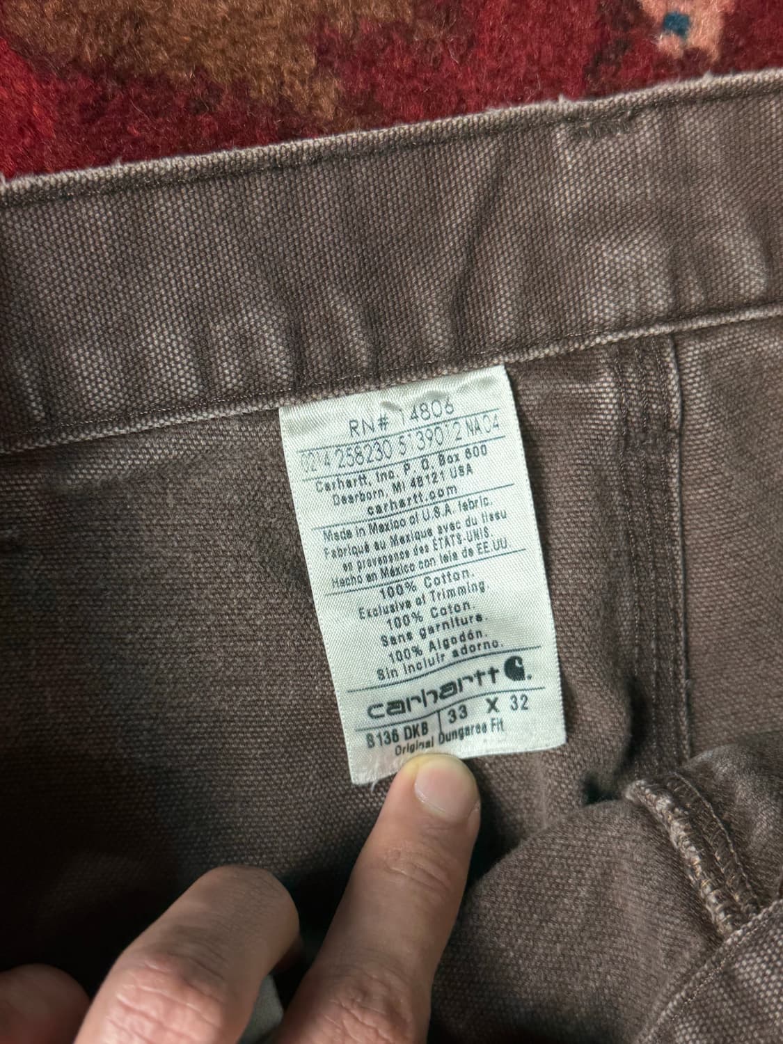 OG 칼하트 더블니 다크브라운 칼하트 B136 DKB 썩블니 상품이미지9