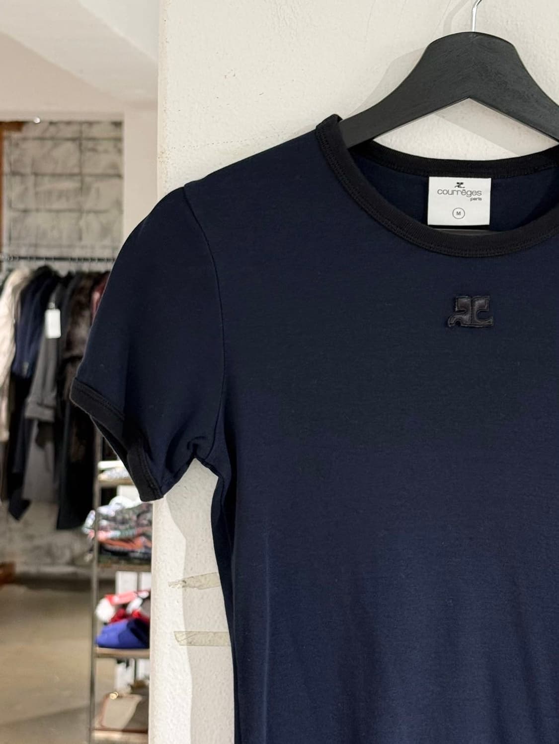 꾸레쥬 네이비 리에디션 범피 콘트라스트 하프 티셔츠 상품이미지2