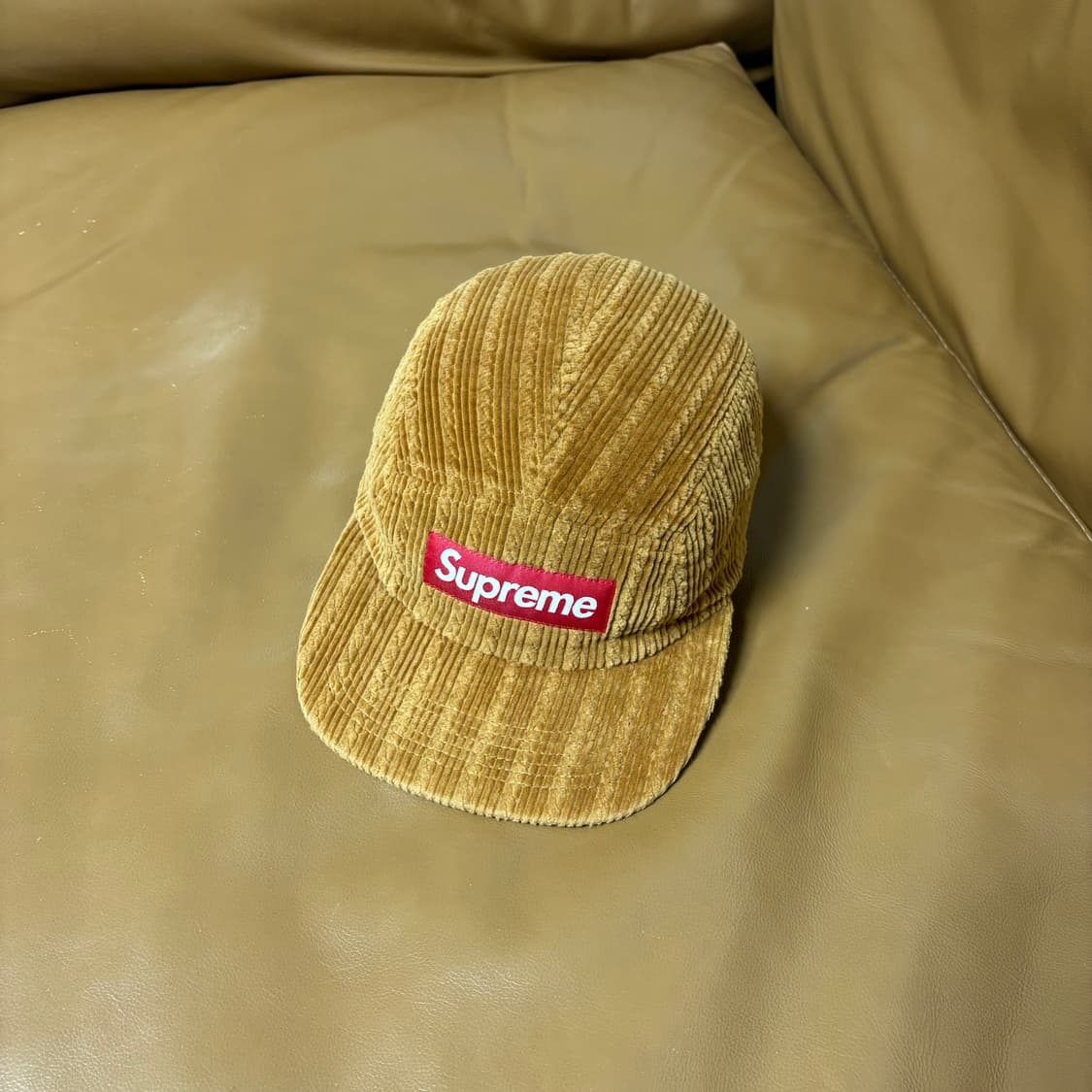 슈프림 캠프캡 모자 박스로고 코듀로이 탄 상품이미지1