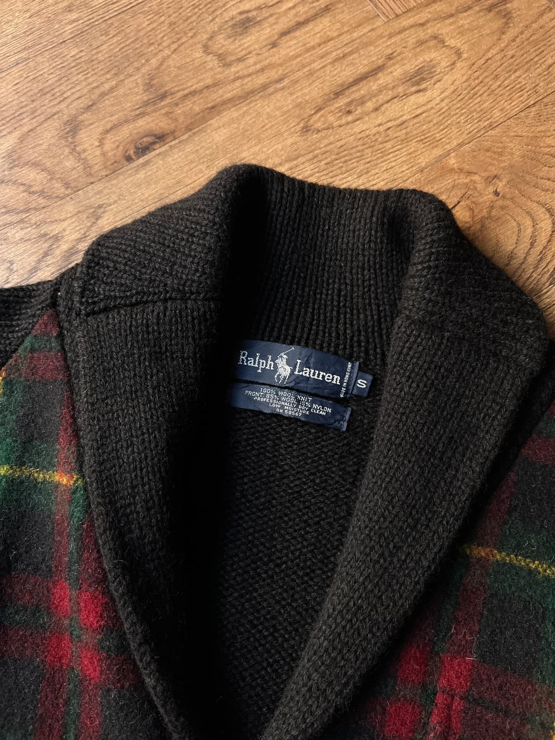[S]80's 폴로 랄프로렌 체크 울 가디건 상품이미지2