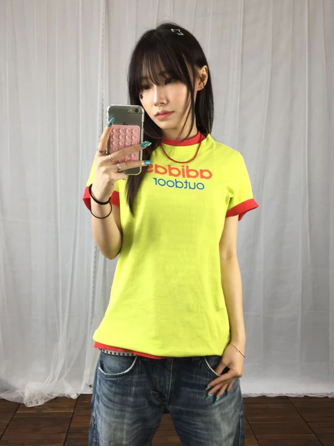 Adidas Outdoor Lime Logo Tee 상품이미지2