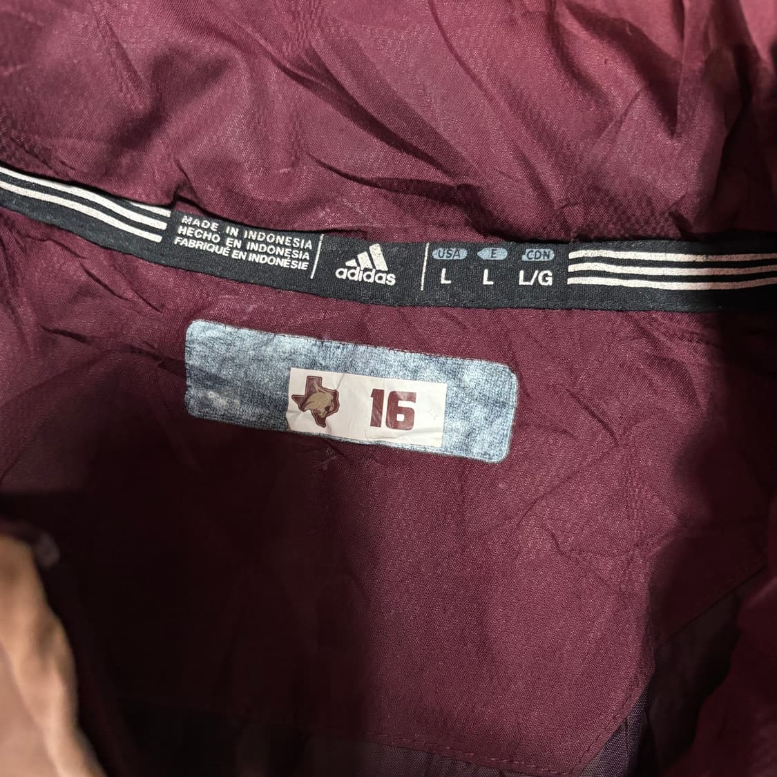 00s 아디다스 버건디 화이트 밥캣츠 올드스쿨 점퍼 파카 상품이미지3