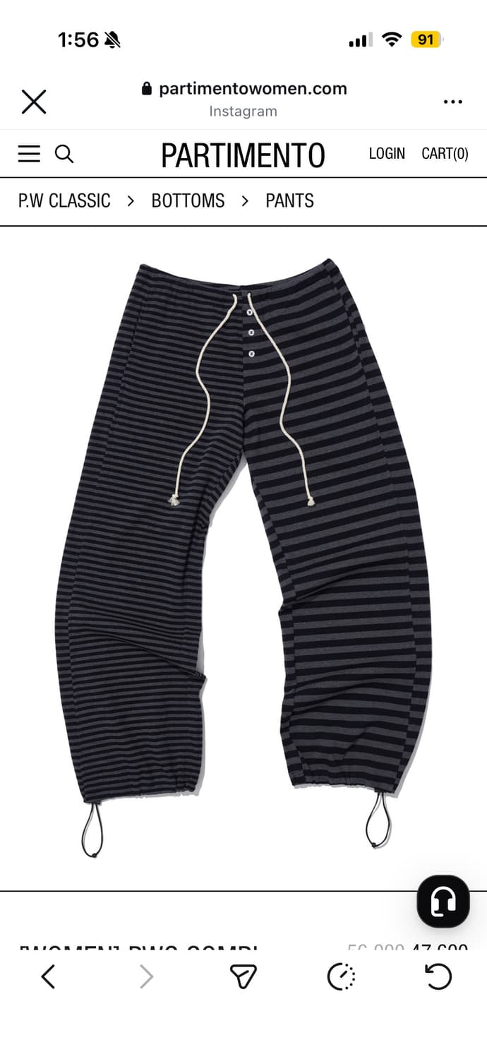 파르티멘토우먼 PWC 코비 스트라이프 스웻팬츠 상품이미지1