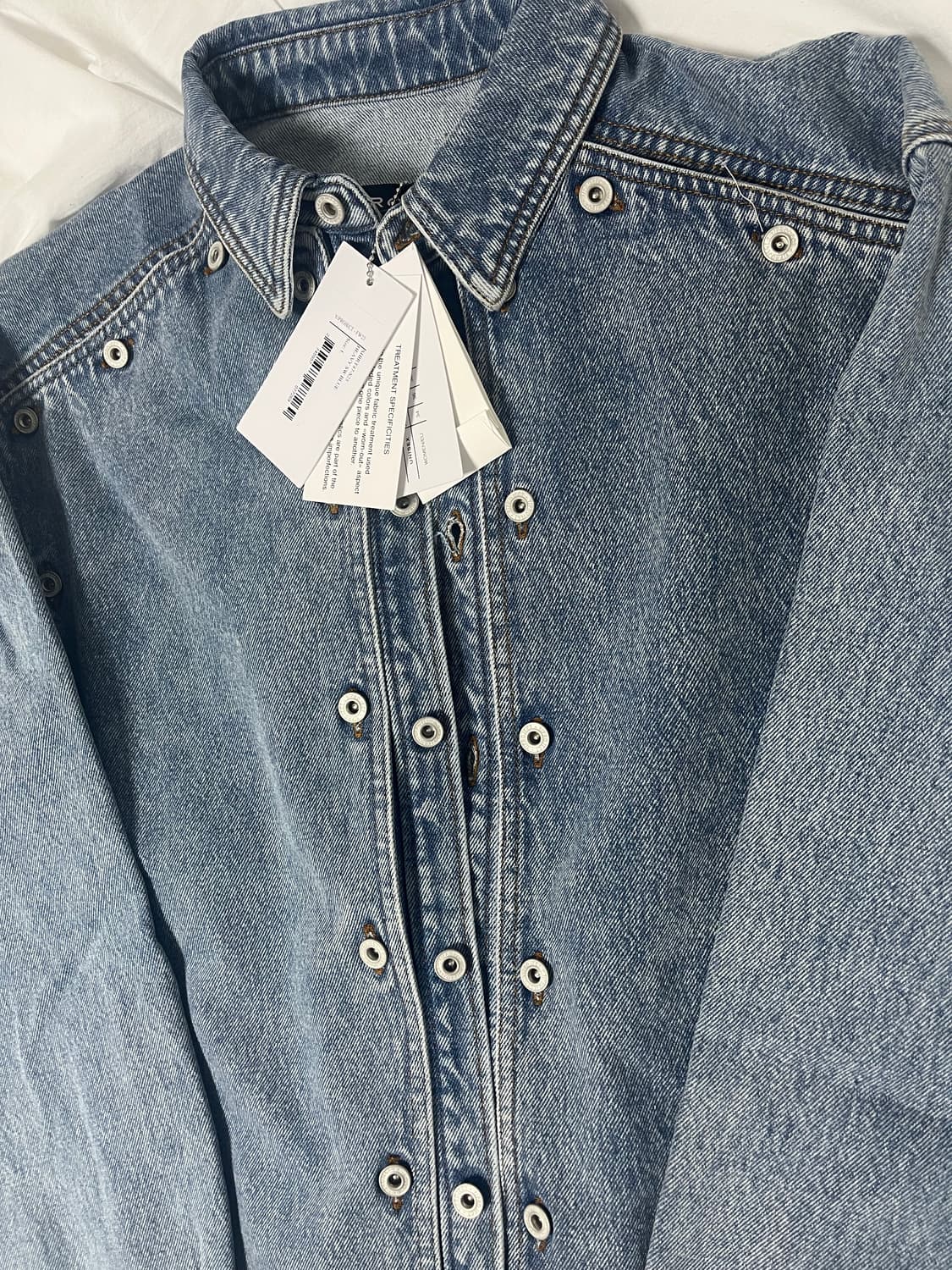와이프로젝트 23FW 스냅 오프 데님 셔츠 헤비SW 블루 L사이즈 새상품 상품이미지2