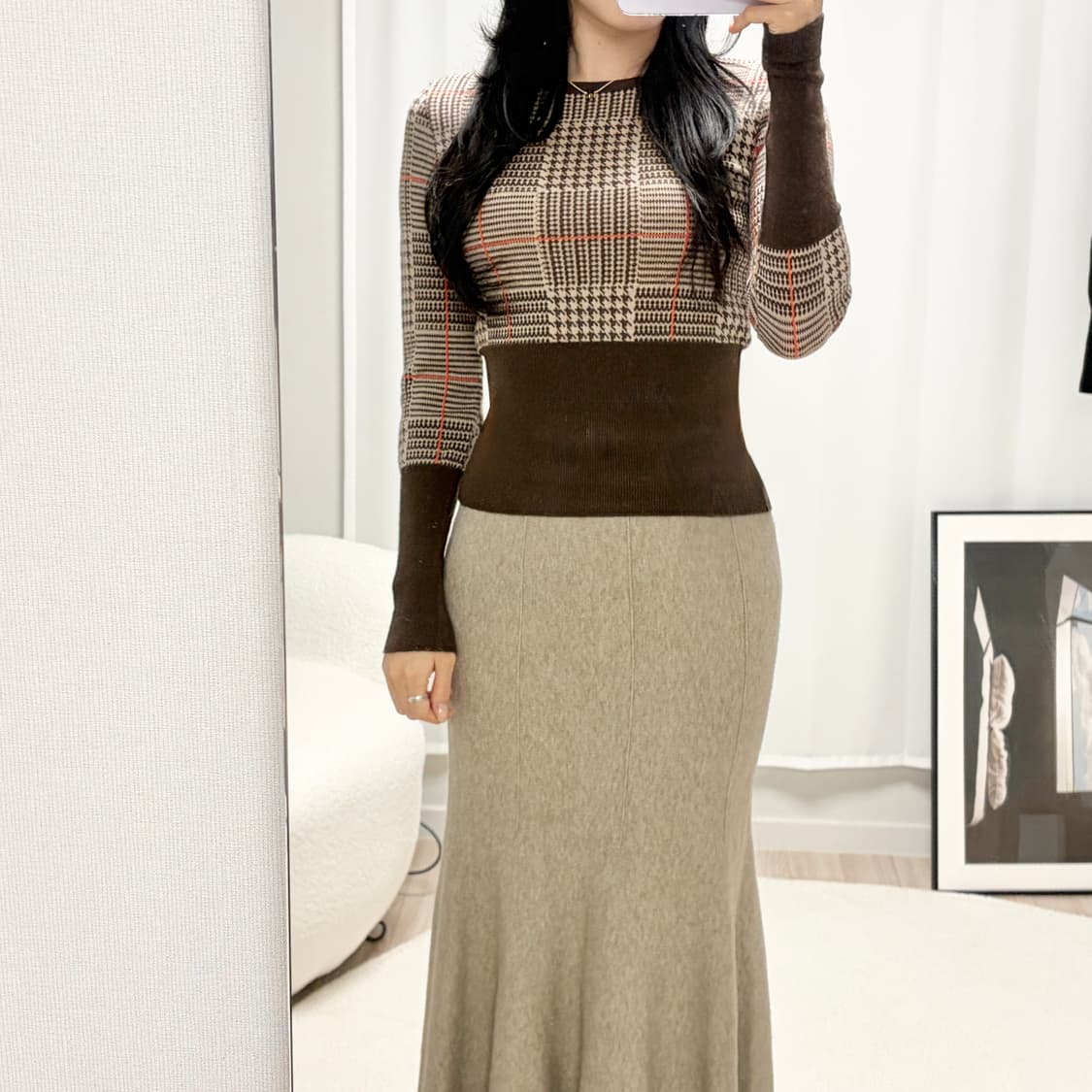 비비안웨스트우드 레드라벨 브라운 하운드 체크 니트 상품이미지8