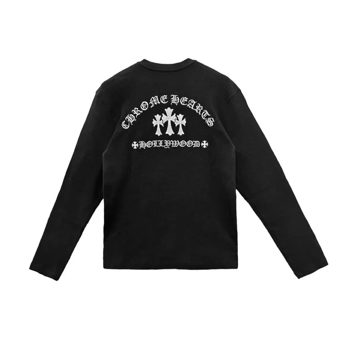 [XL] 크롬하츠 세메터리 크로스 헨리넥 와플 니트 블랙 상품이미지10