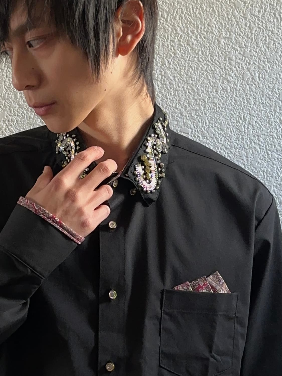 e rin ai e 비즈 & 행커치프 드레스 셔츠 상품이미지1