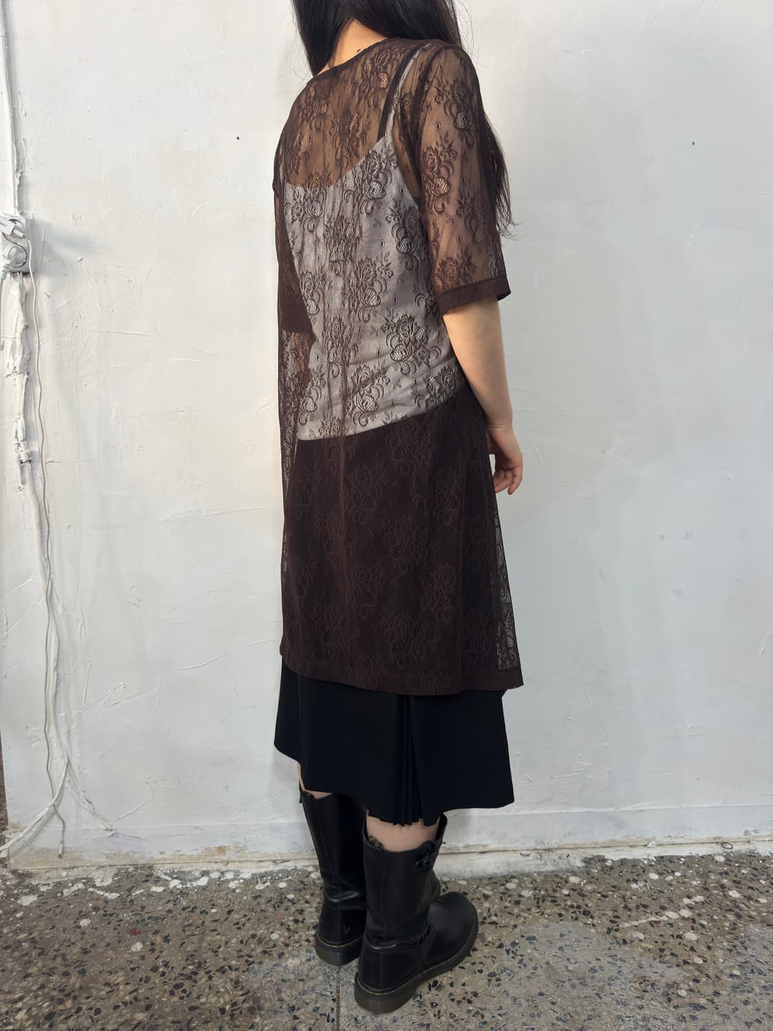 mesh lace design top 상품이미지3