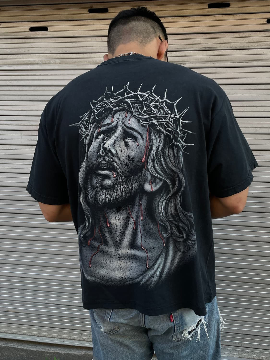 90-00s Jesus Christ Distressed T-shirt 상품이미지2