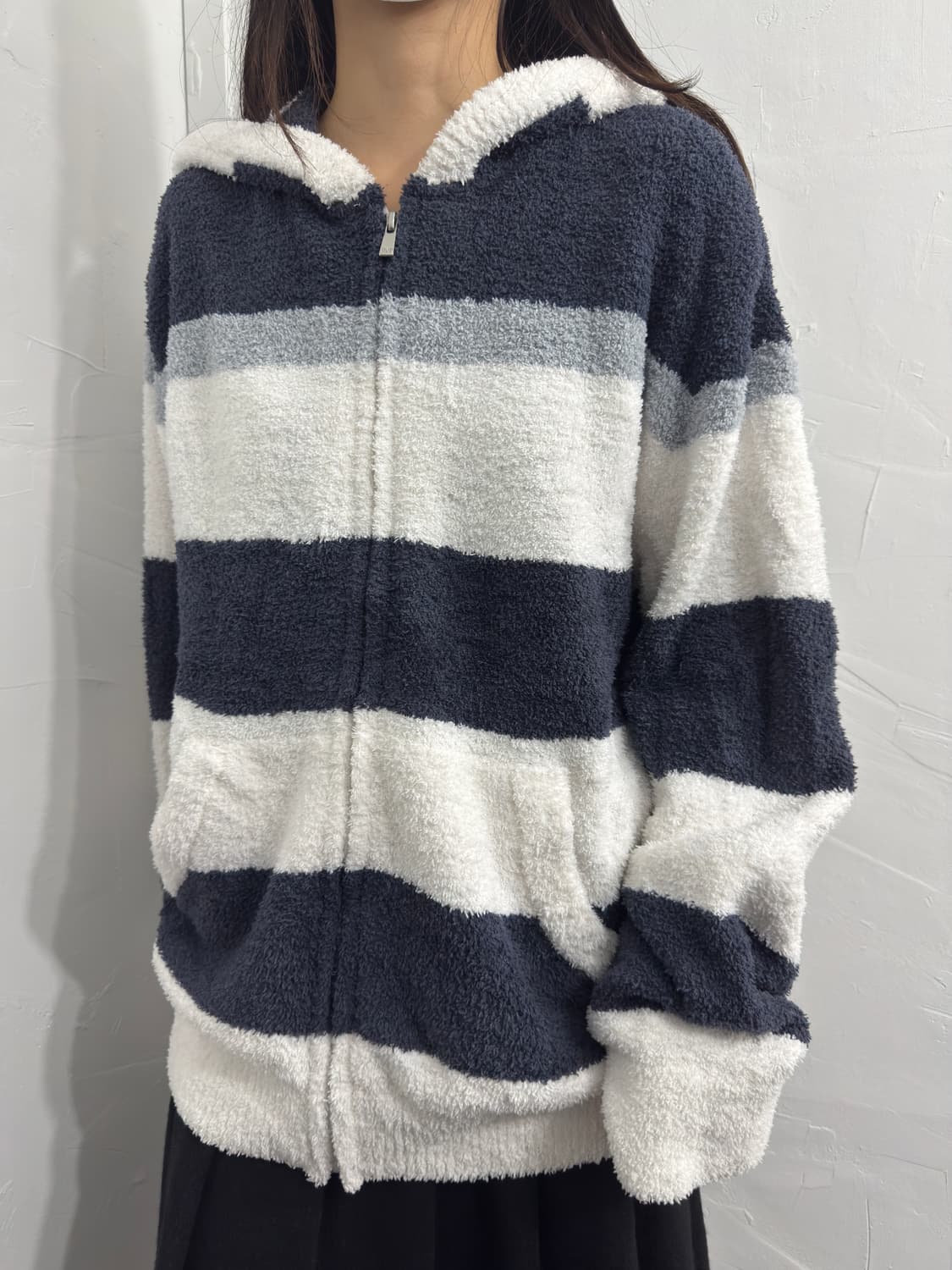 Gelato pique homme stripe fur hood zipup 상품이미지3