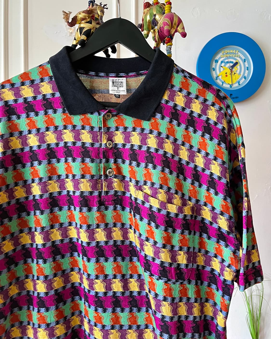 90s Modigliani ITALY Geometry PK-Shirt 상품이미지3