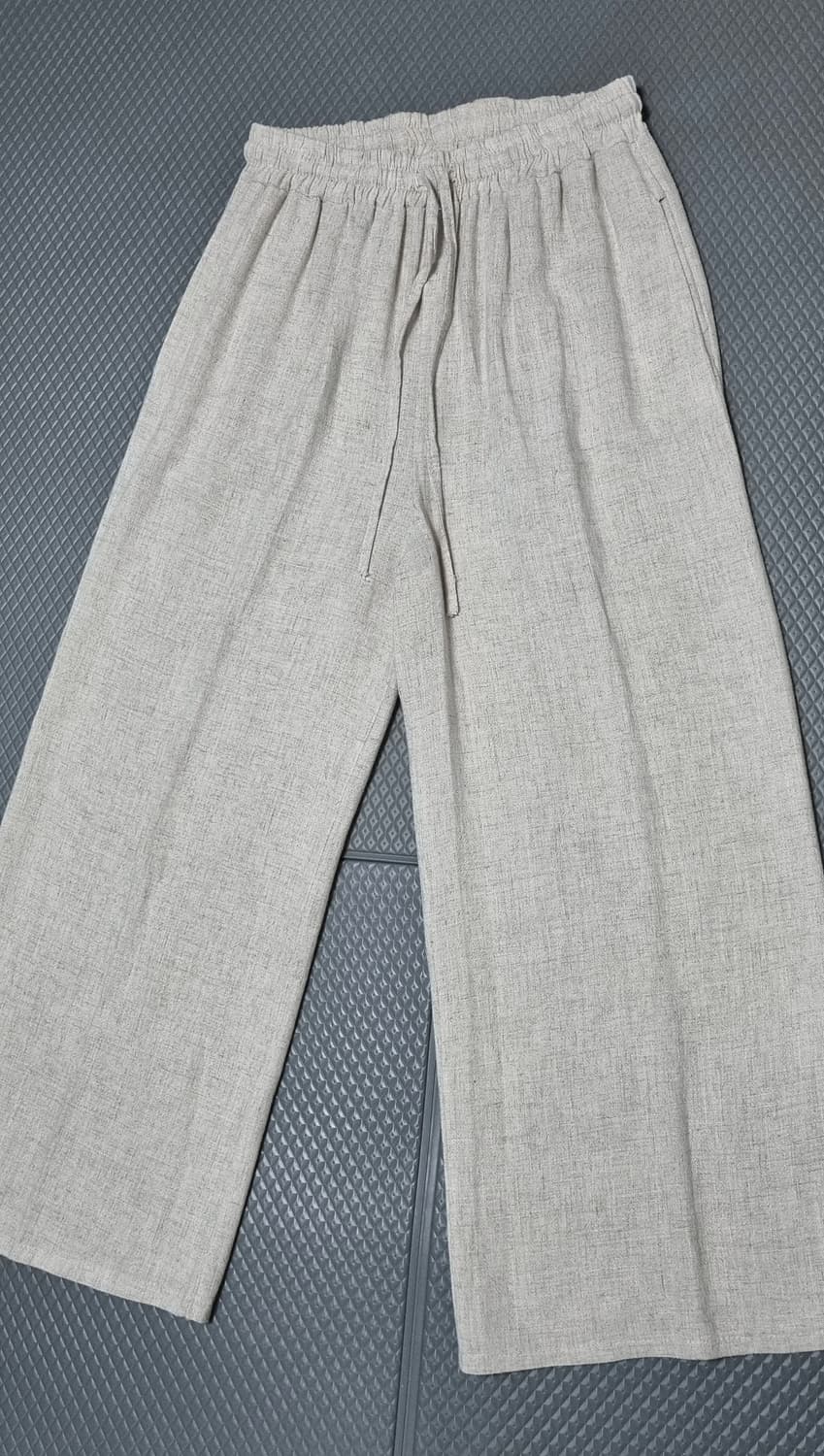 베이지 코튼 와이드 팬츠 바지 상품이미지2