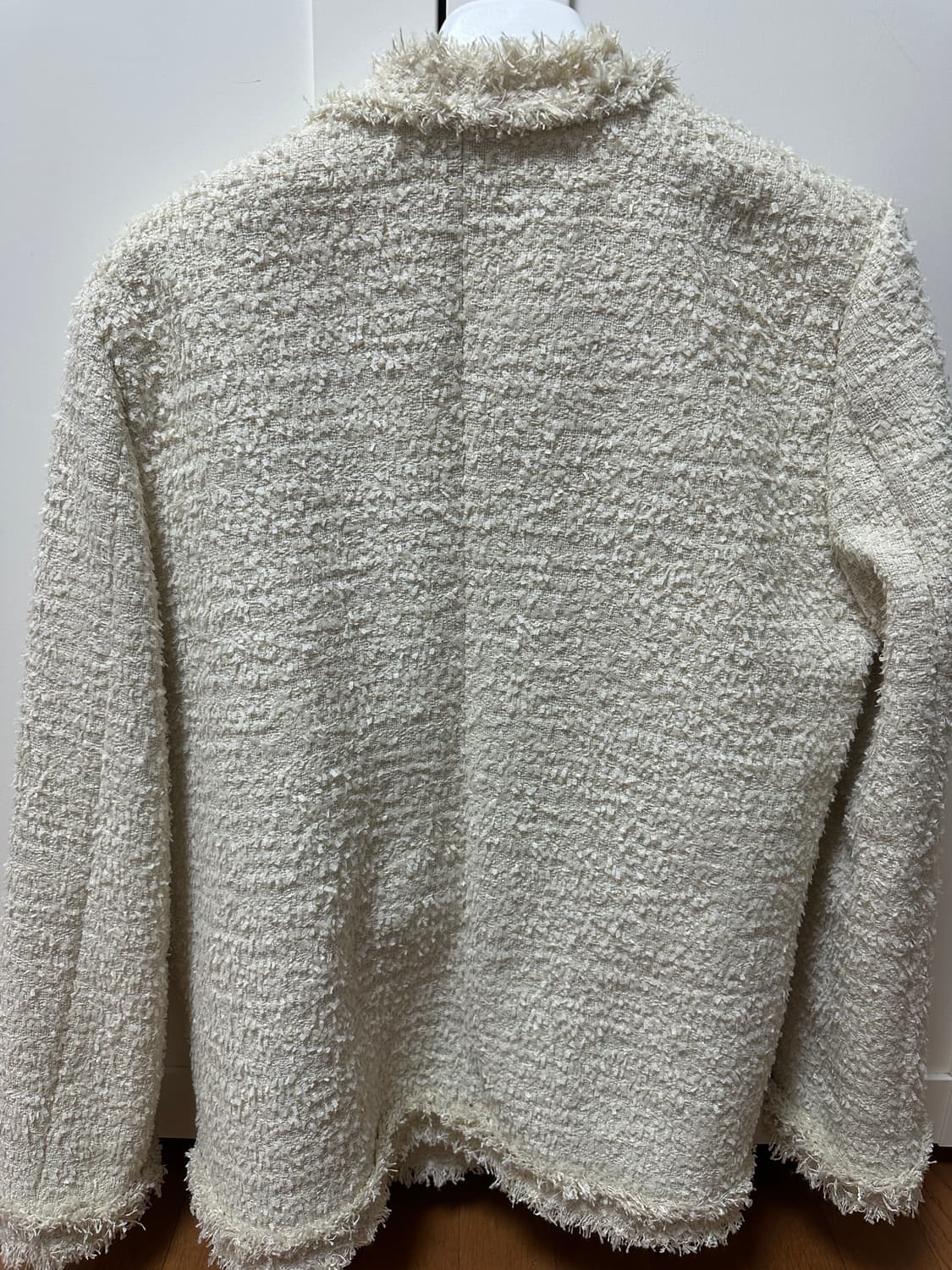 카키포인트 트위드 아이보리 롱버전 상품이미지5