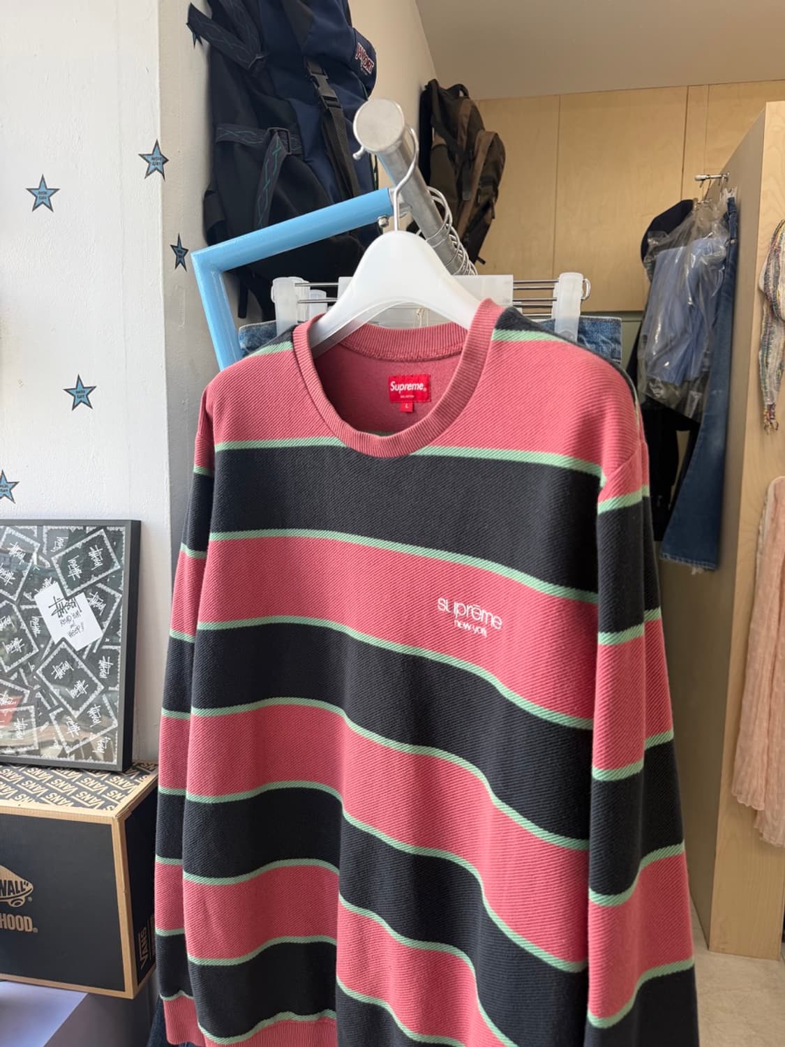 SUPREME stripe twill crewneck 상품이미지2