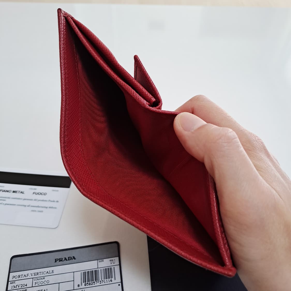 [100%/정품] 프라다 사피아노 메탈 레드 반지갑, 프라다지갑 상품이미지7