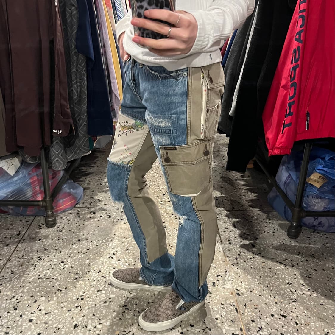 HYSTERIC GLAMOUR 히스테릭 글래머 패치워크 데님 팬츠 상품이미지3