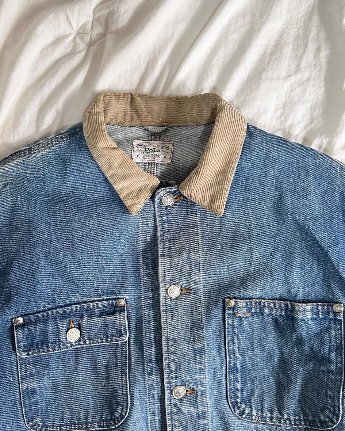 80s usa og polo dungarees denim jacket 상품이미지4