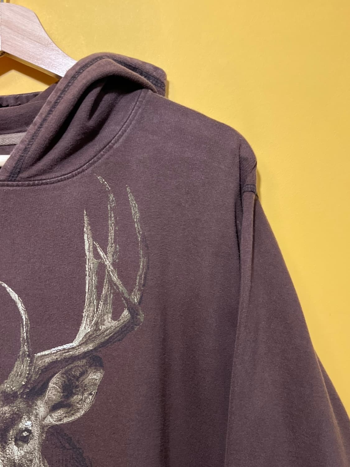 [L] 미국 빈티지 North River 사슴 그래픽 후드 티셔츠 상품이미지2