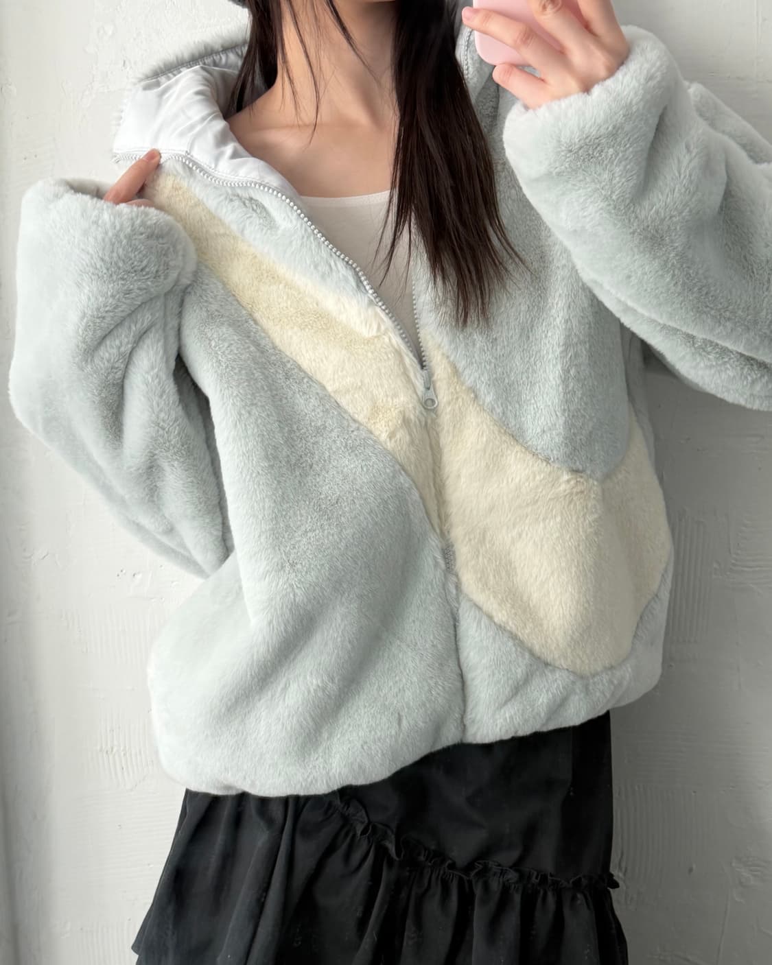 Nike 나이키 빅 스우시 그레이시 블루 컬러 퍼 자켓 상품이미지2