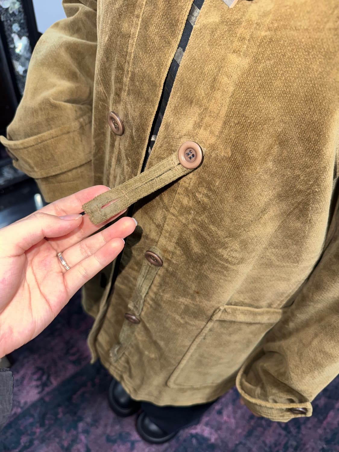 토글 버튼 포인트 벨벳 자켓 상품이미지4