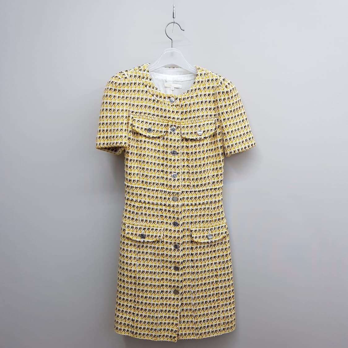 마쥬 트위드 금사 포인트 반팔 미니 원피스 34사이즈 상품이미지2