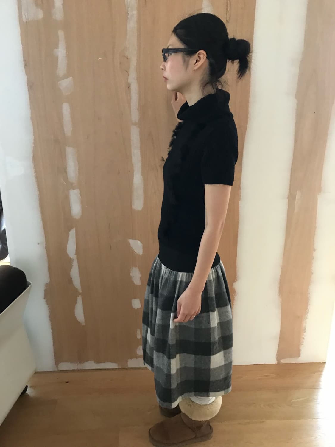 vintage check skirt (free) 상품이미지4