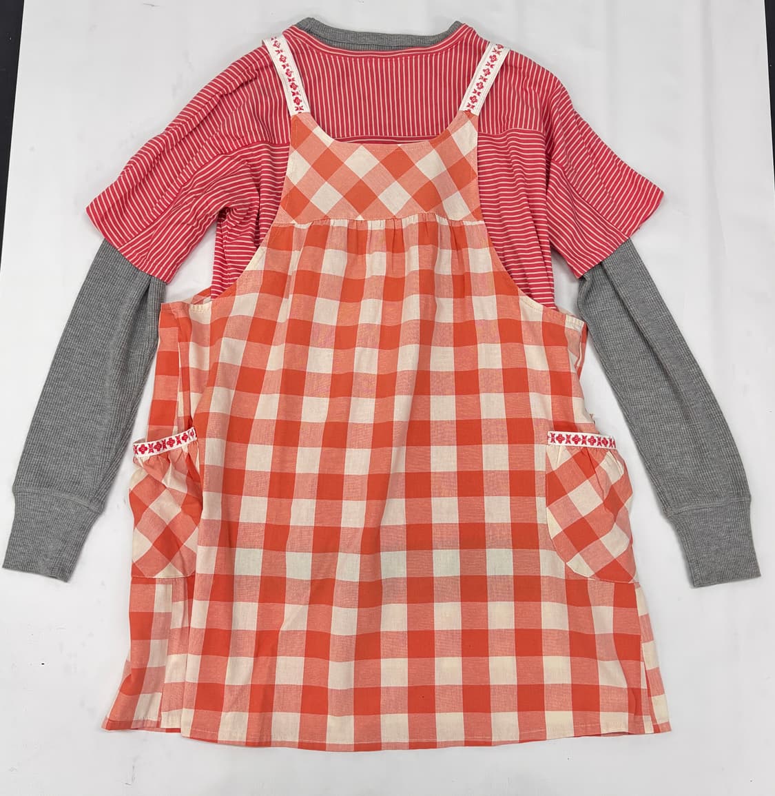 🍑하구미의 체크 레이어드 코디세트🍑반팔티 모리걸 괴짜룩 데코라 빈티지 상품이미지3
