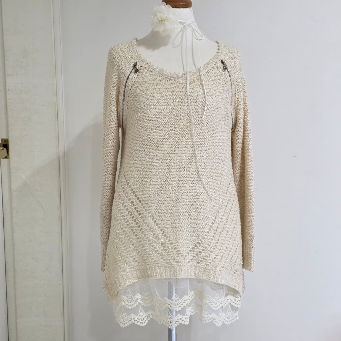 히메라떼갸루 모리걸 레이스 니트 상품이미지2