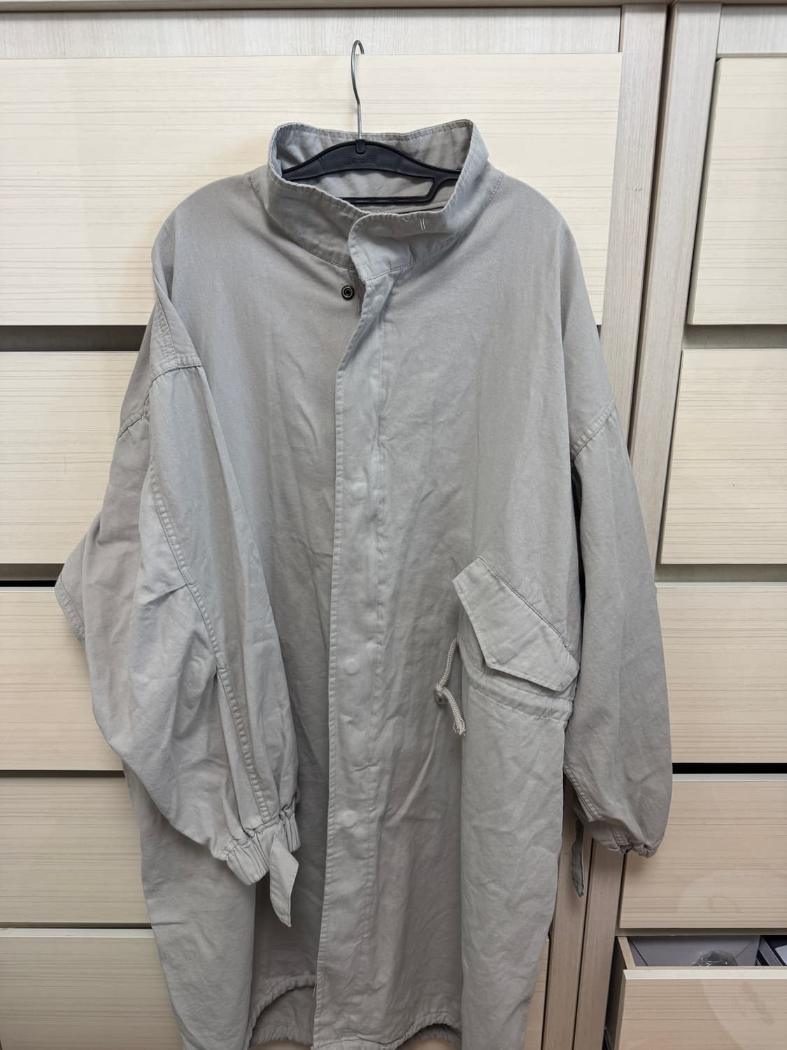 피쉬테일 롱 야상 점퍼 그레이색 상품이미지2