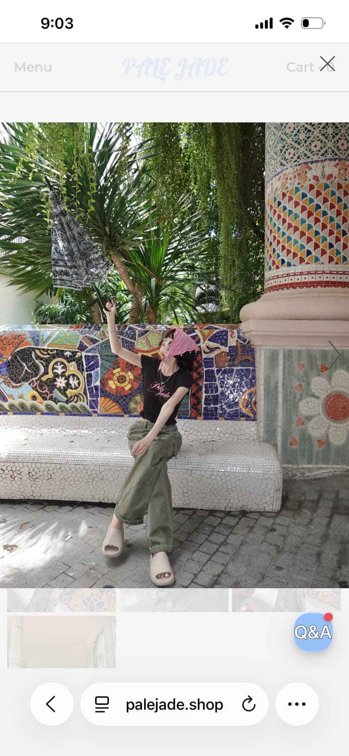 (새상품) 페일제이드 스모크 셔링 핑크 로고 티 블랙 S 상품이미지3