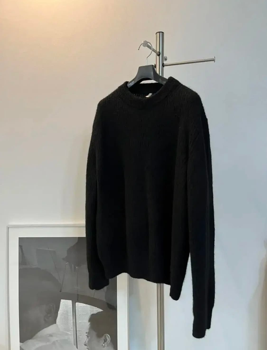 선플라워 알파카 모헤어 니트 블랙 상품이미지1