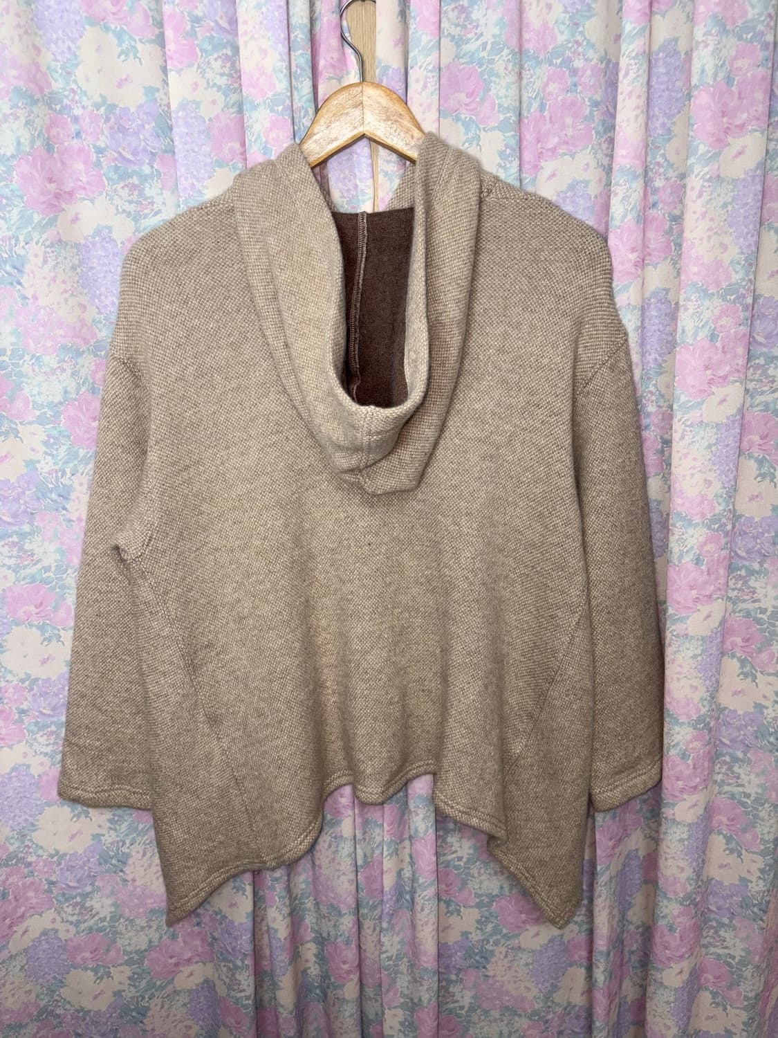 베이지 울 투버튼 언발 가디건 상품이미지8