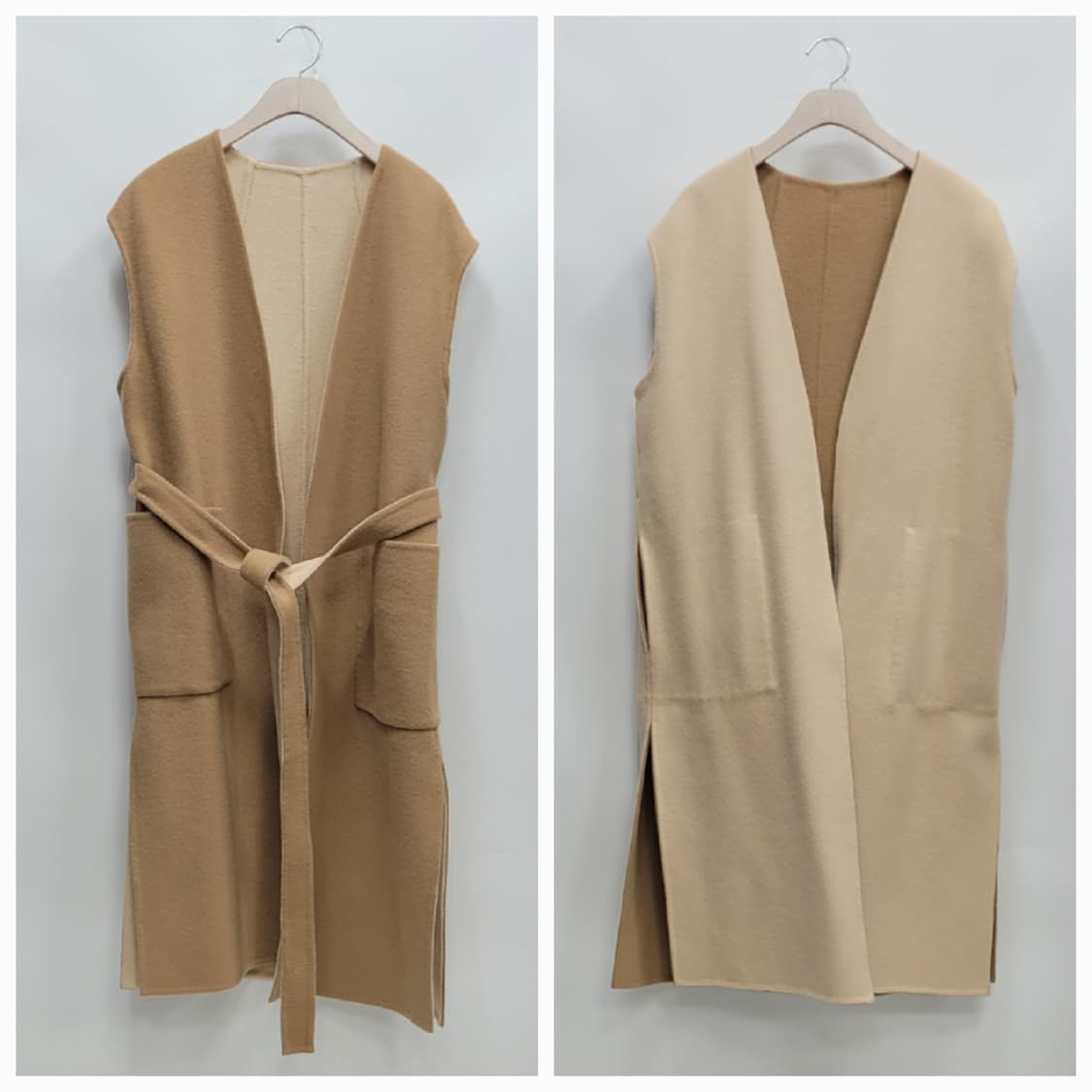 돌체 비타 리버시블 벨티드 울 베스트 / 여 FREE 베이지 브라운
 상품이미지1