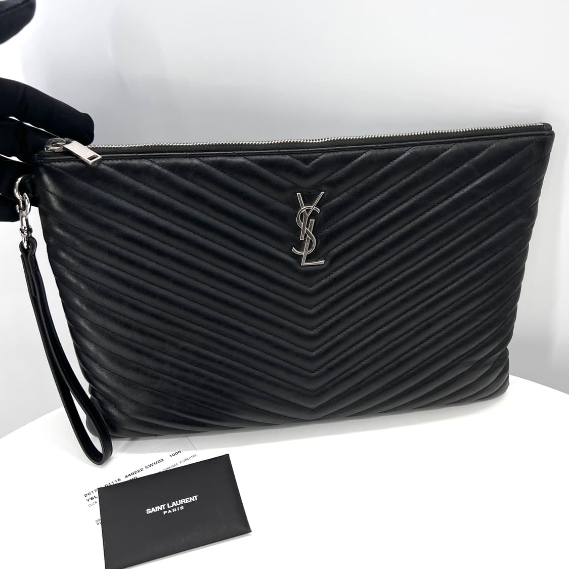 생로랑 마틀라세 여성 클러치백 블랙 라지 (440222) 상품이미지3