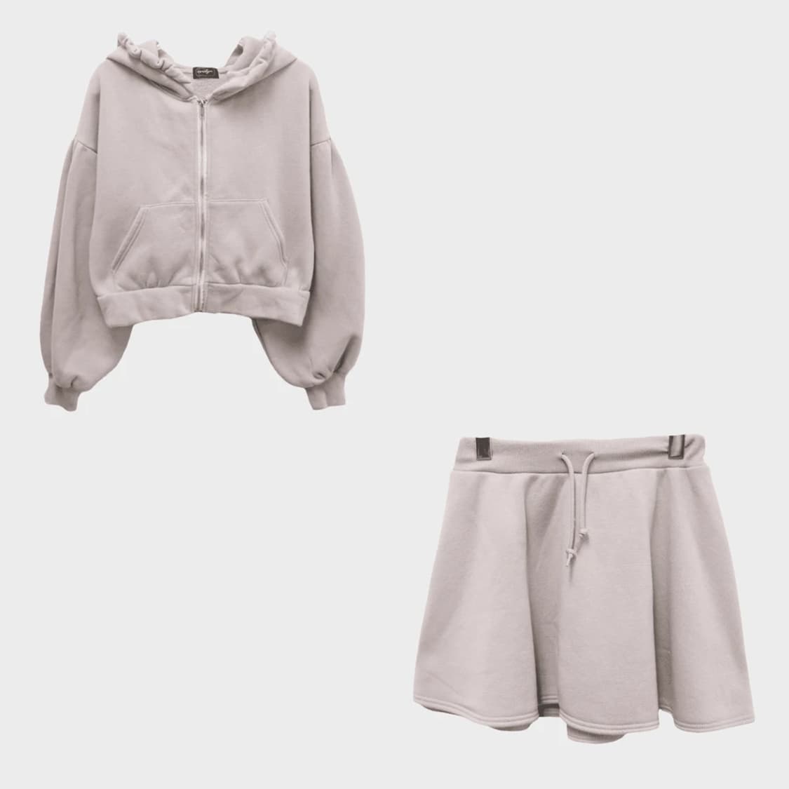 EVELYN 후드 프릴 트레이닝 치마 셋업 60688 상품이미지1