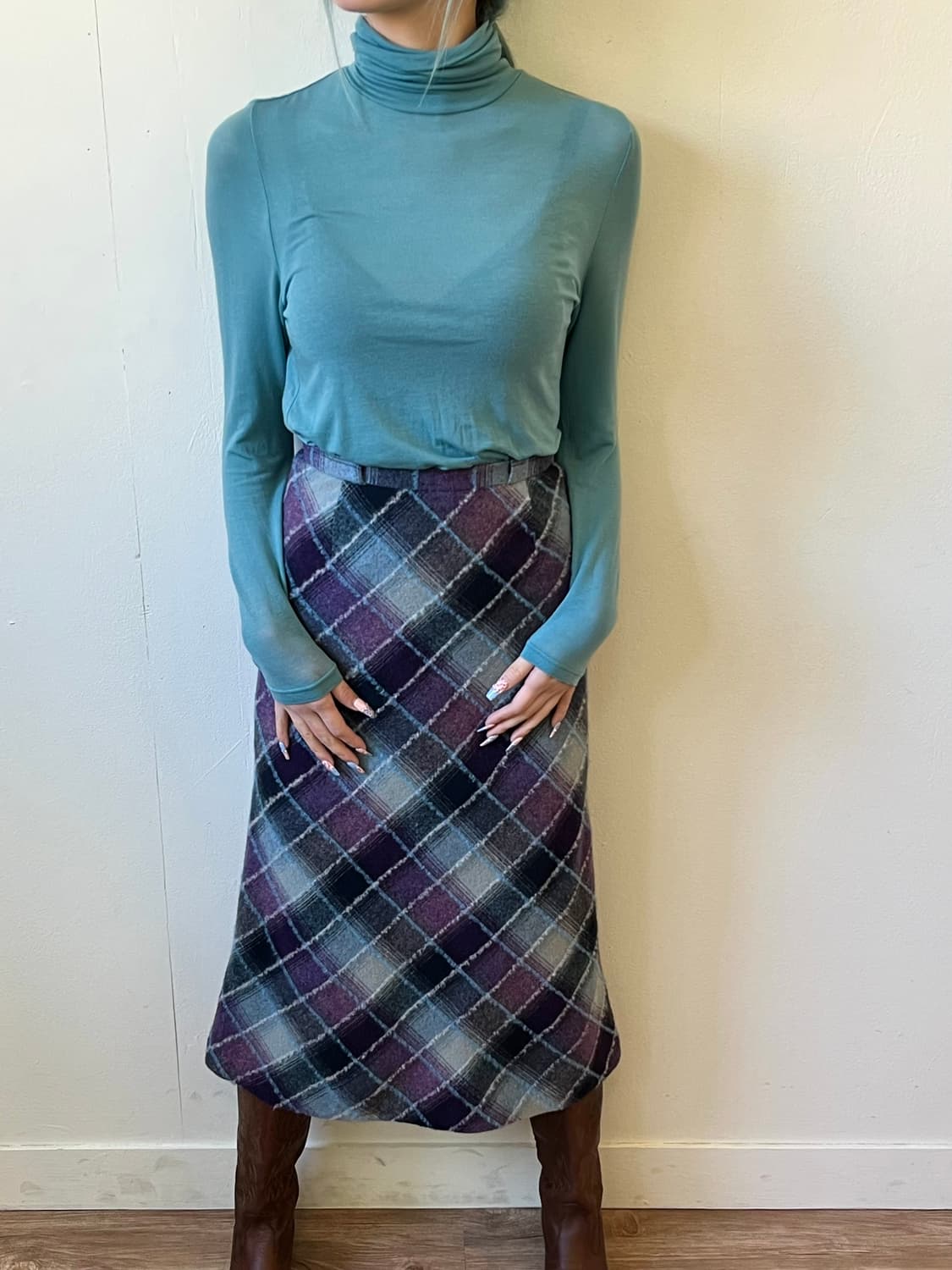 ensuite 스카치 아가일 스커트 상품이미지5