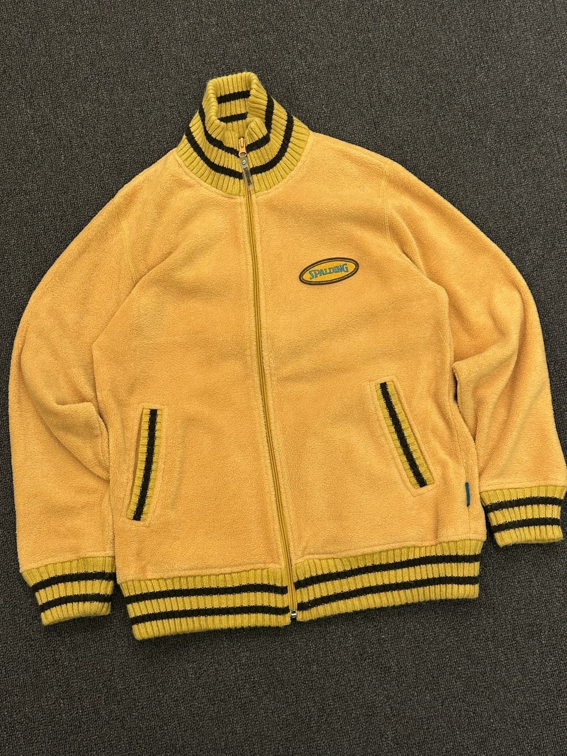 M)아메리칸 빈티지 옐로우 배색 플리스 집업 상품이미지3