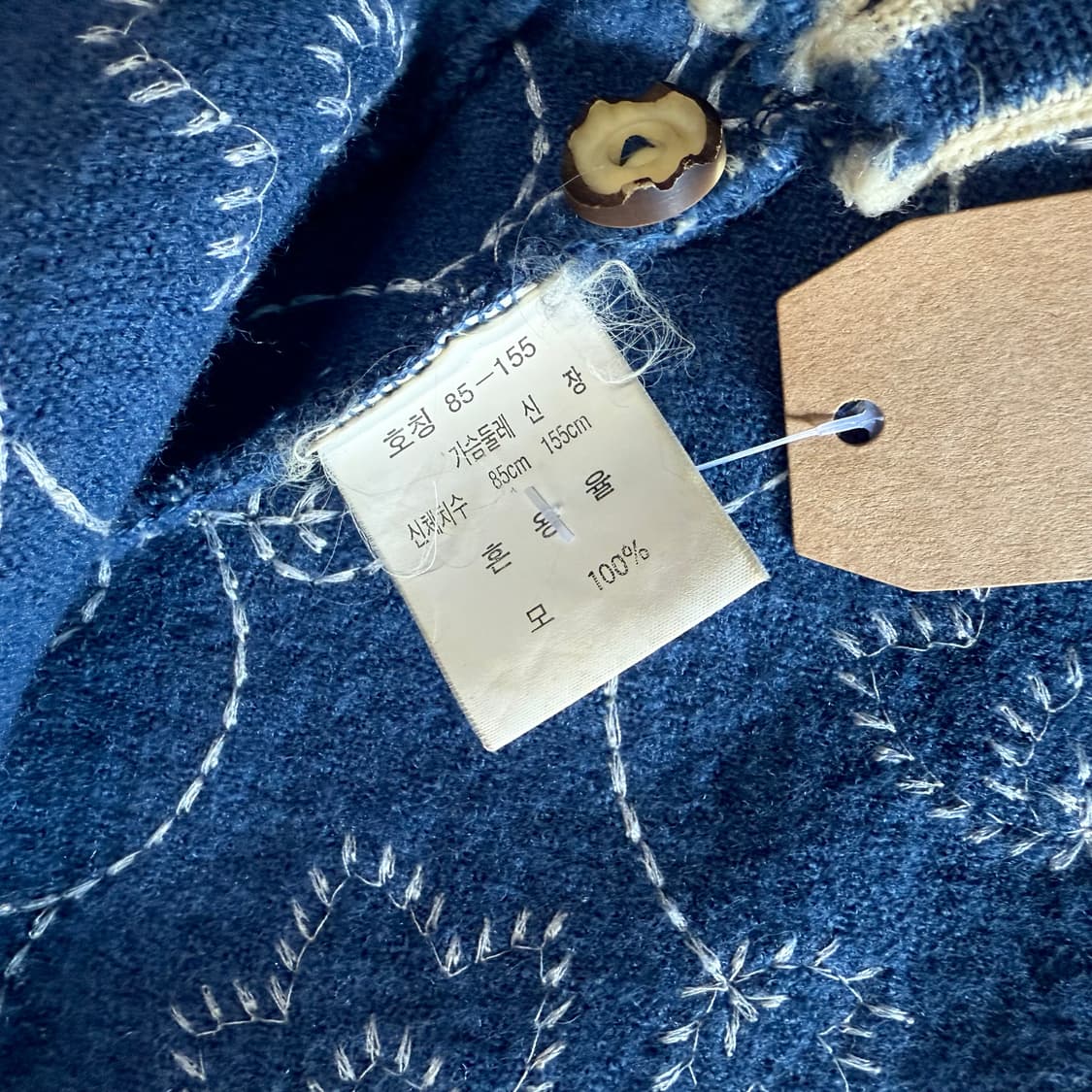 90‘s Geiger  플라워 스티치 울 가디건 36 상품이미지6