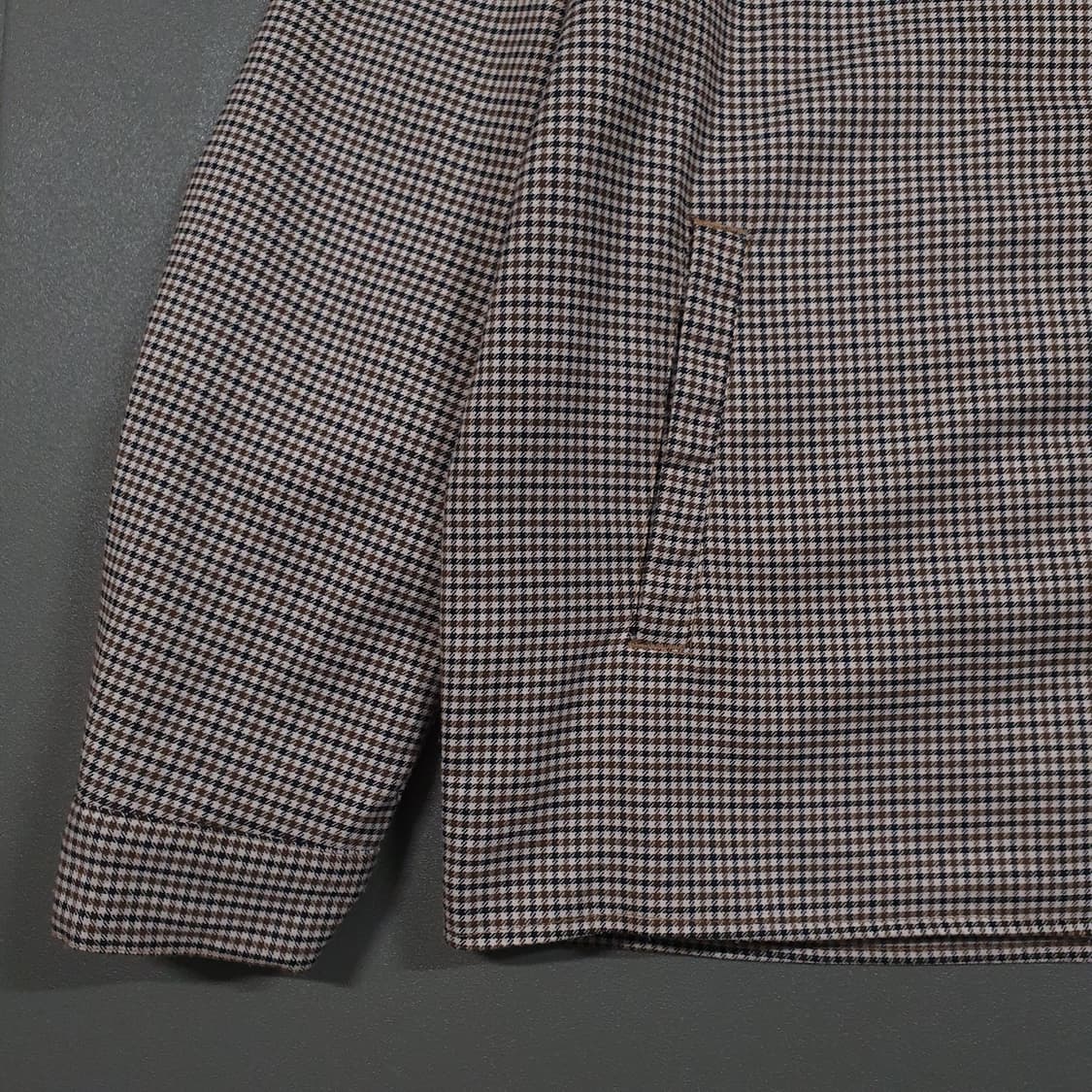 실측 XL) 프리즘웍스 신형 깅엄체크 투웨이 집업 미니멀 블루종 자켓 상품이미지3