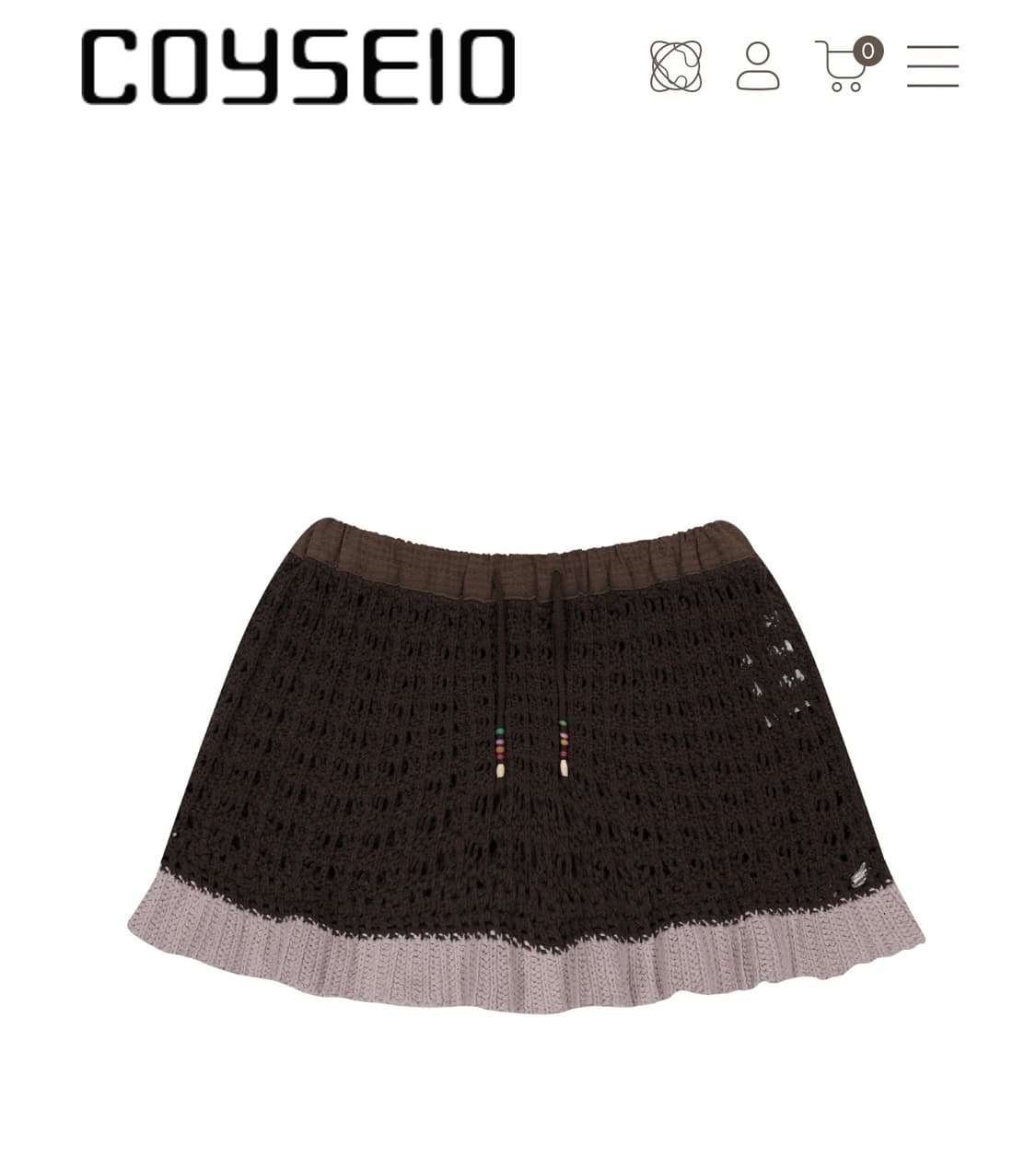 코이세이오 LAYERED KNIT SKIRT BROWN 상품이미지1
