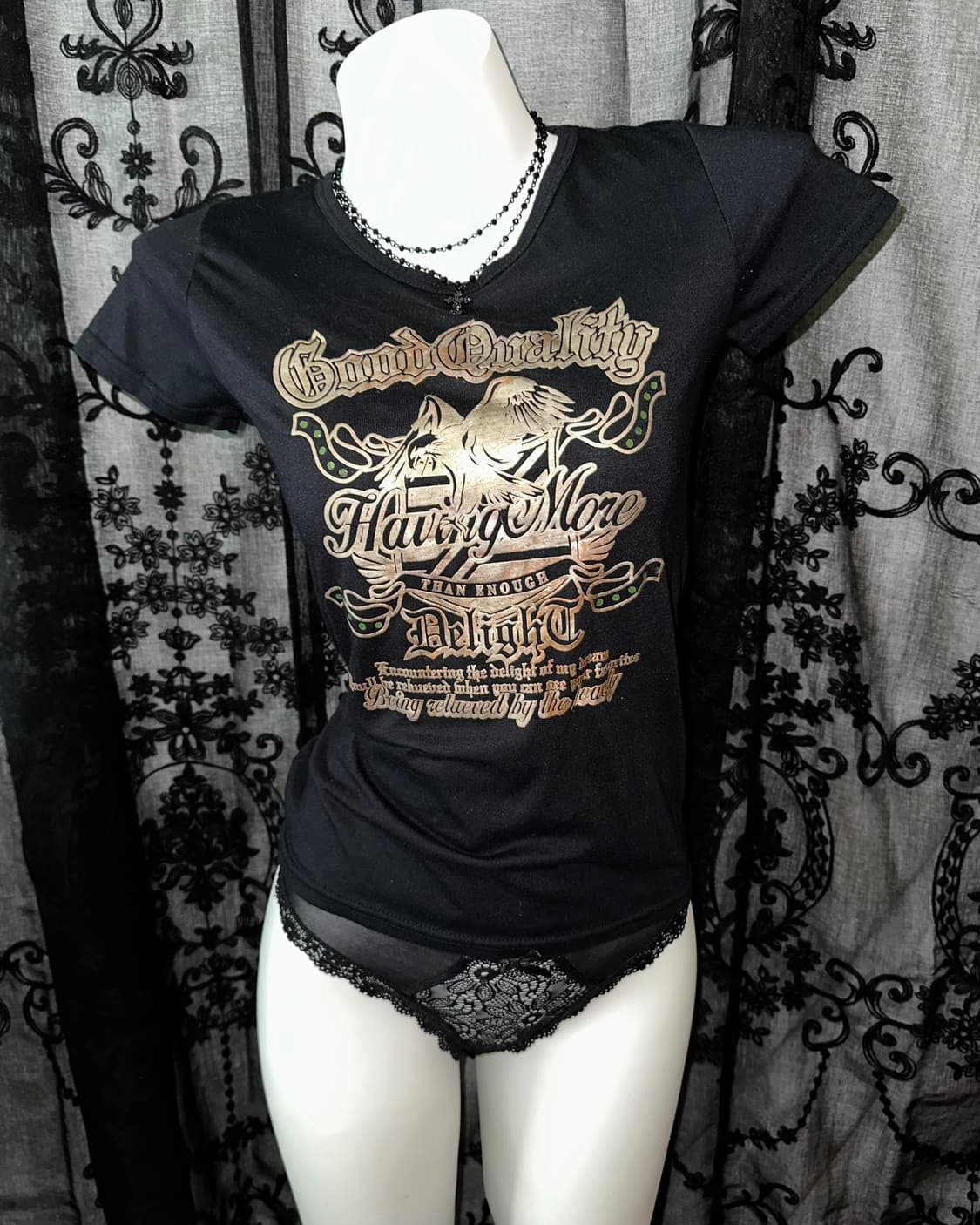 Rock chic gold + black short-sleeve 상품이미지2