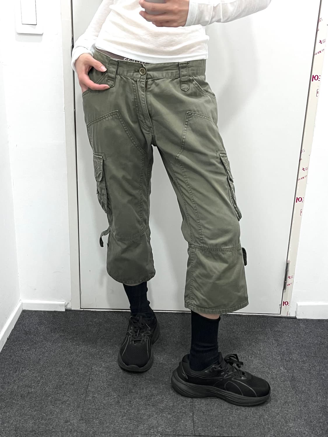 MICHEL KLEIN 펑크 카고 카프리 팬츠 상품이미지1