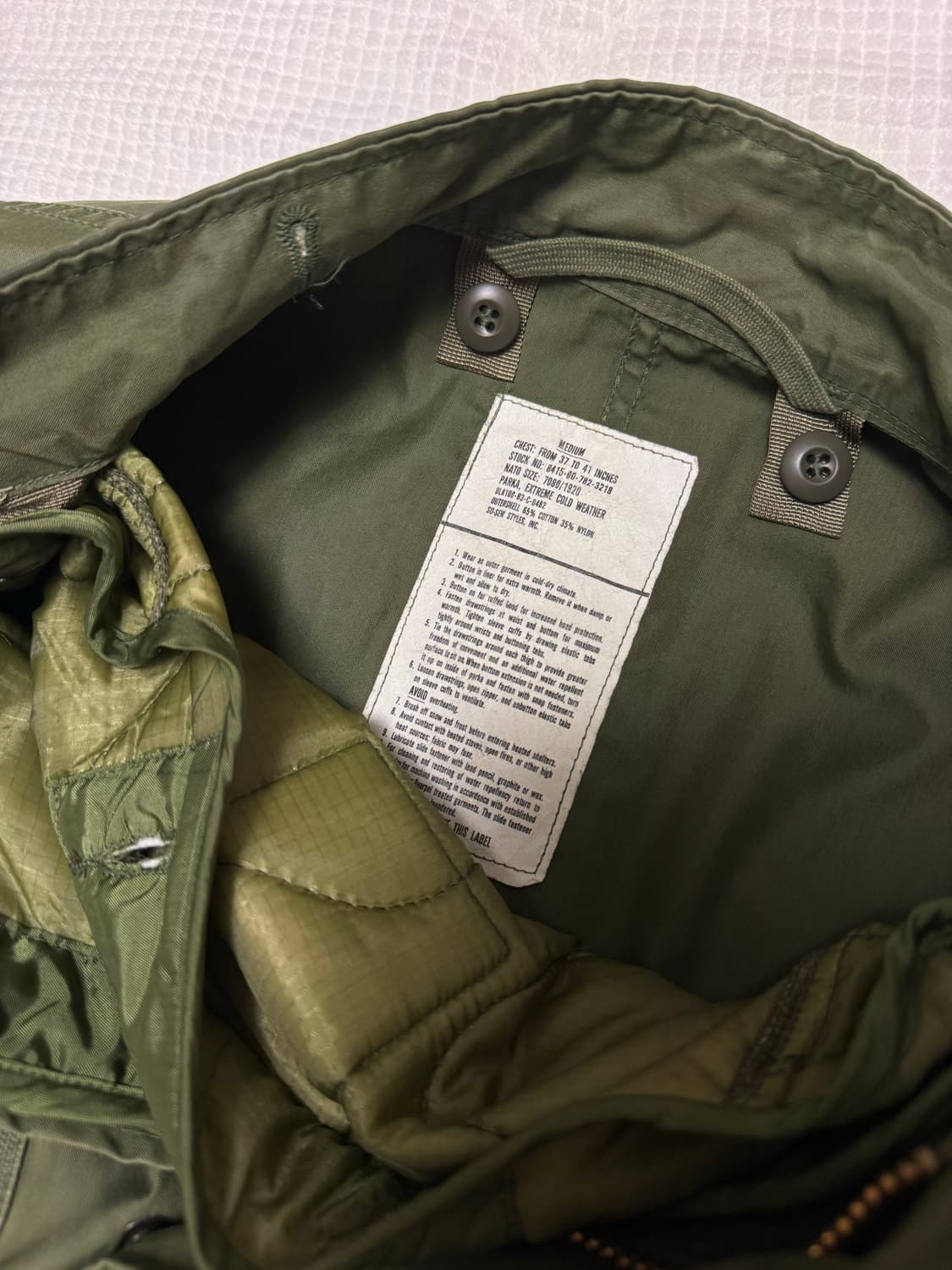 오리지널 M-65 피쉬테일 개파카_내피 포함 (M) 상품이미지4