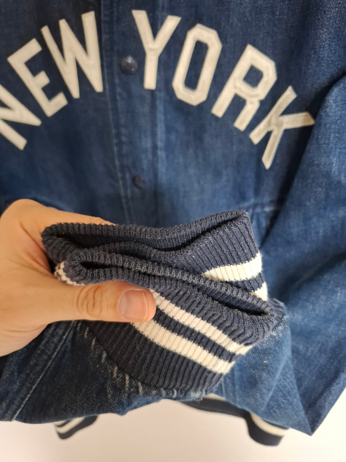 M 폴로 랄프로렌x뉴욕 양키스 데님 바시키 야구 점퍼 상품이미지6