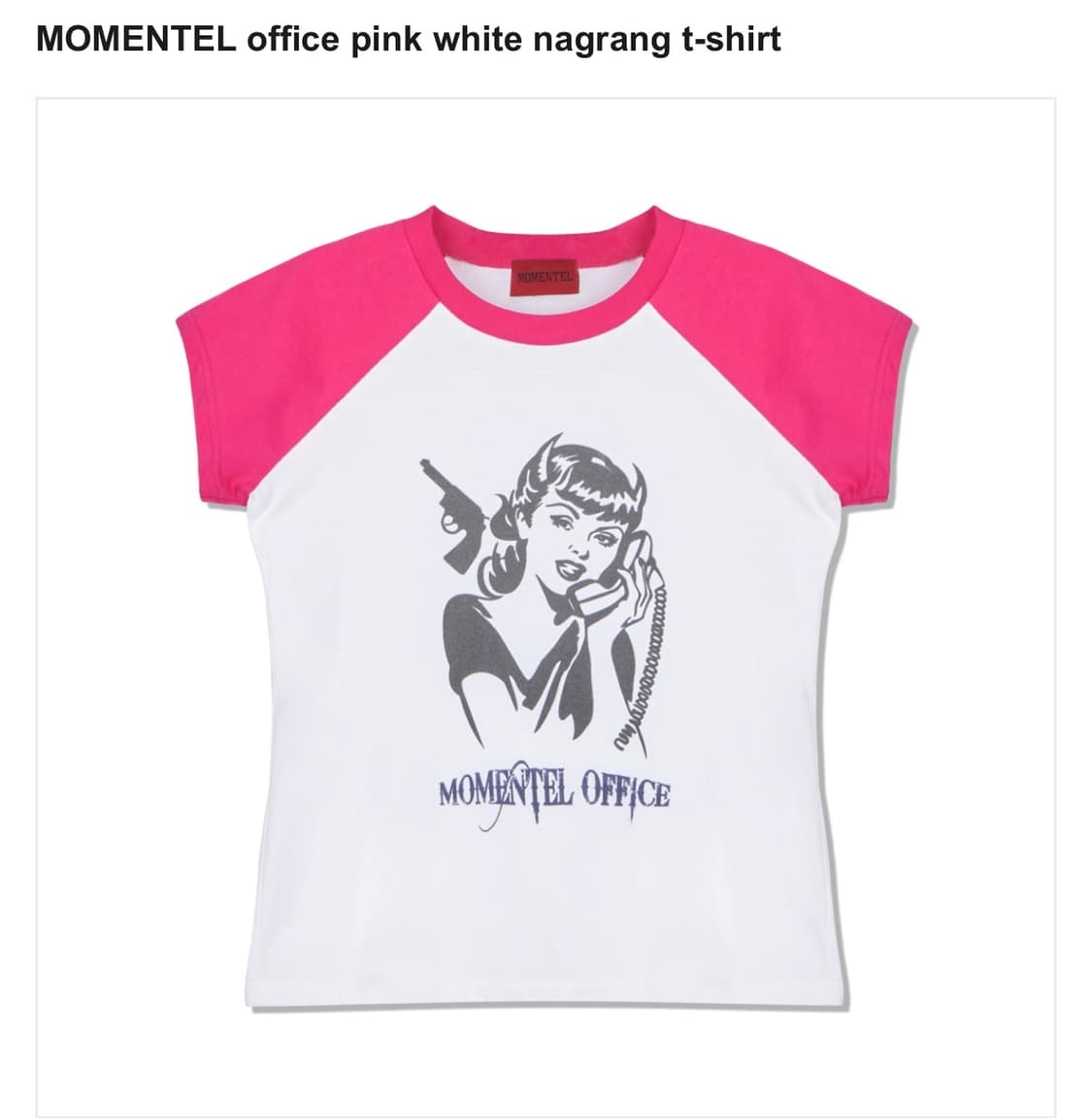 모멘텔 pink white nagrang t-shirt 상품이미지1