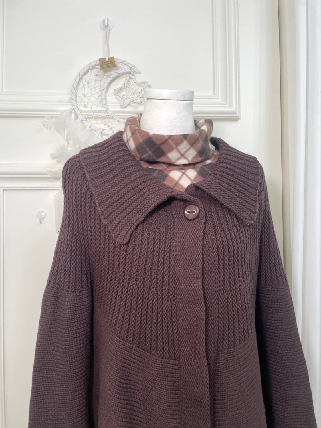 cool brown collar one button cardigan 상품이미지7